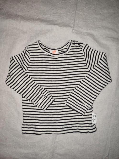 Zwart wit gestreept shirtje rib maat 62, Kinderen en Baby's, Babykleding | Maat 62, Zo goed als nieuw, Jongetje, Shirtje of Longsleeve