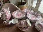 Rood wit antiek servies Ports of England 6 delig brocante, Antiek en Kunst, Antiek | Servies los, Ophalen