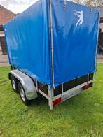 Aanhangwagen dubbelasser met huif, Ophalen of Verzenden, Zo goed als nieuw
