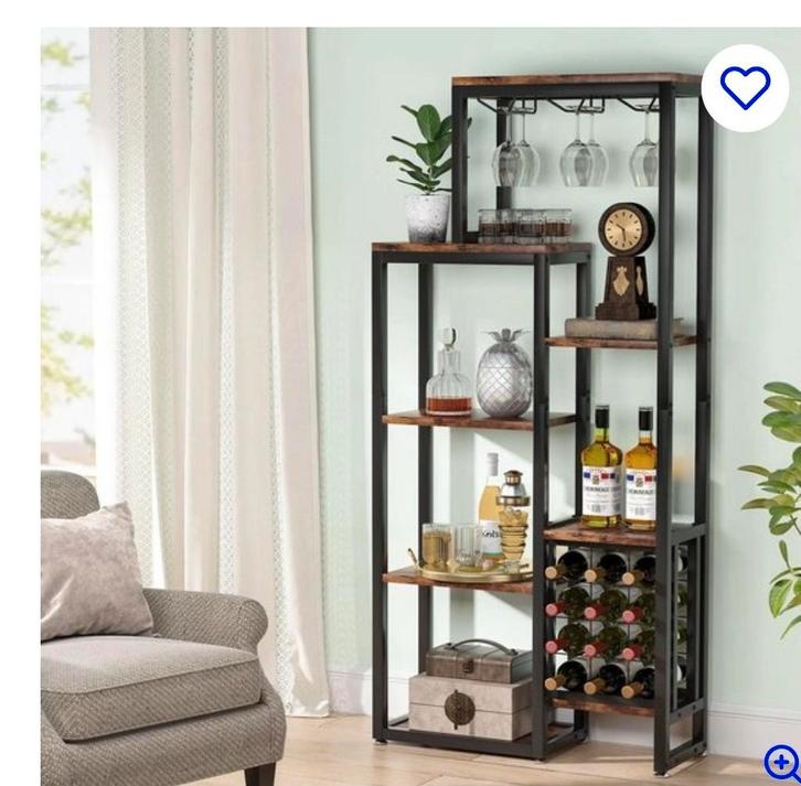 Industriële kast met wijnrek, Huis en Inrichting, Woonaccessoires | Wijnrekken, Nieuw, 75 cm of meer, Metaal, 15 tot 25 flessen