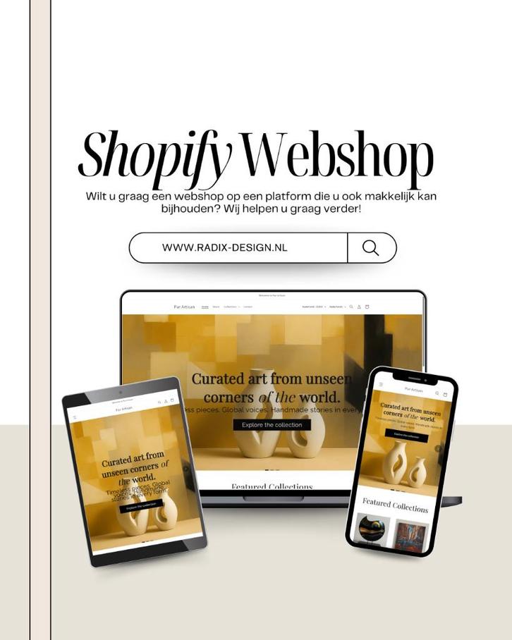 Professionele Shopify webshop bouwen, Diensten en Vakmensen, Computer en Internet experts, Webdesign en Website bouw