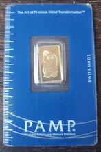 2,5 grammer goud baartje PAMP in card, Postzegels en Munten, Edelmetalen en Baren, Goud, Ophalen