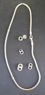 pandora ketting met 8 bedels, Ophalen of Verzenden, Gebruikt, Zilver, Zilver