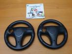 Wii | Mario Kart met 2 Originele ZWARTE Wii STUUR, Gebruikt, Racen en Vliegen, Ophalen of Verzenden, 3 spelers of meer