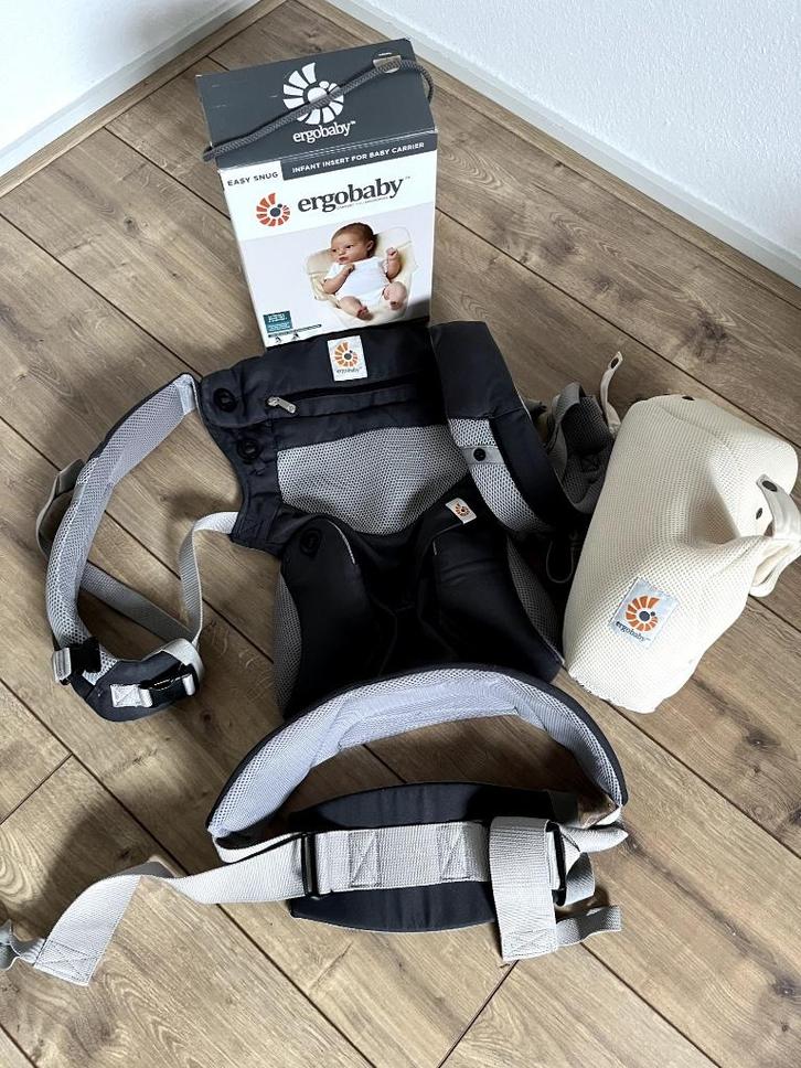 Ergobaby 360 Draagzak Met verkleiner - Grijs, Kinderen en Baby's, Babydragers en Draagdoeken, Zo goed als nieuw, Draagzak, Buik of Rug