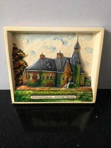 Brocante tegelpaneeltje gemeentehuis Woudenberg beschikbaar voor biedingen