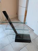 Glazen TV-/audio meubel Lourens Fisher – zwart, Gebruikt, Glas, Minder dan 50 cm, Rechthoekig