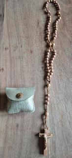 Oude Houten Rozenkrans met Etui, Antiek en Kunst, Ophalen of Verzenden