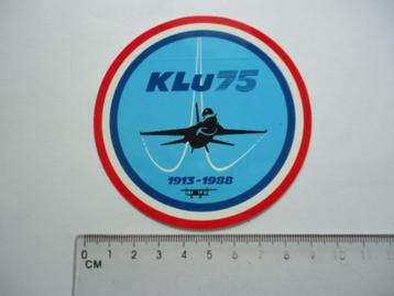 sticker oud KLU 75 Luchtmacht leger F16 vliegtuig 1988 retro beschikbaar voor biedingen