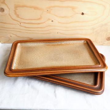 Vintage seventies bruine serveerschalen | per stuk beschikbaar voor biedingen