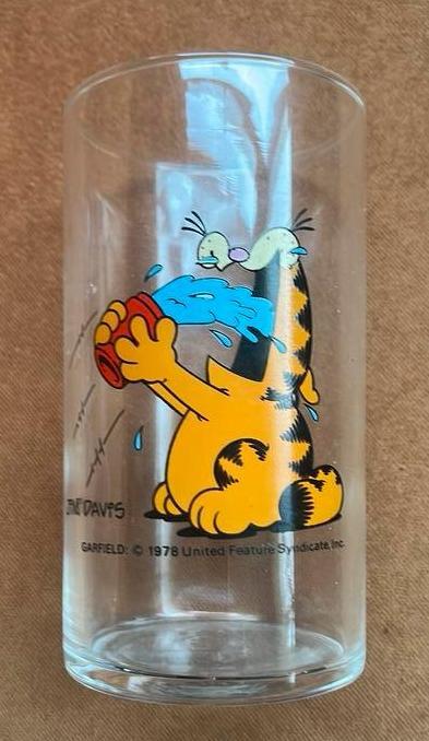 Vintage glas Garfield 1978, Verzamelen, Stripfiguren, Zo goed als nieuw, Gebruiksvoorwerp, Looney Tunes, Ophalen of Verzenden