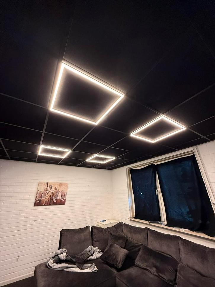 Zwarte Led Paneel Hollow 60x60 - 3 Lichtkleuren, Huis en Inrichting, Lampen | Plafondlampen, Nieuw, Overige materialen, Ophalen of Verzenden