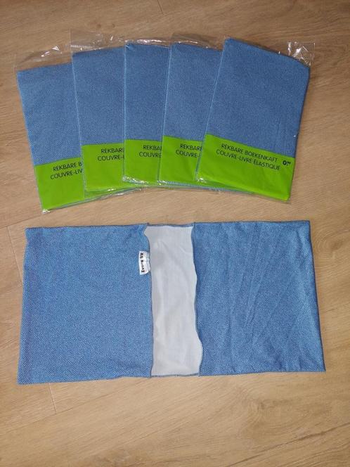6 Rekbare boekenkaften Blauw NIEUW, Boeken, Overige Boeken, Nieuw, Ophalen of Verzenden