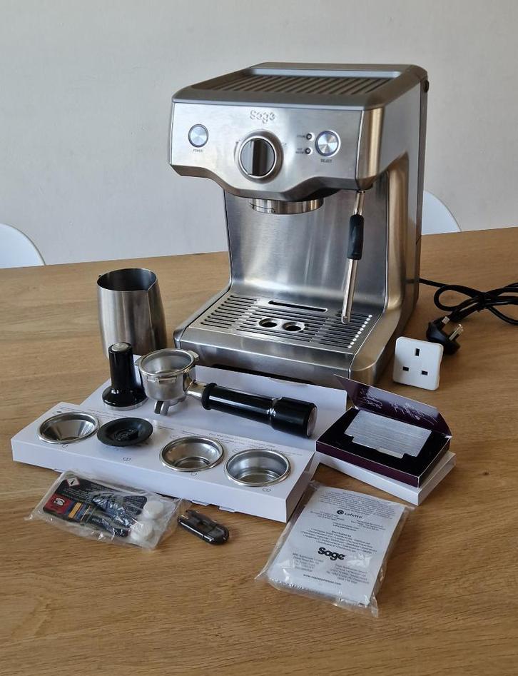 Sage Duo-Temp Pro, slechts enkele maanden gebruikt, Witgoed en Apparatuur, Koffiezetapparaten, Zo goed als nieuw, Gemalen koffie