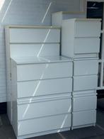 9 stuks witte Ikea MALM nachtkastjes en ladekasten!, Ophalen, Gebruikt, 50 tot 100 cm, 3 of 4 laden