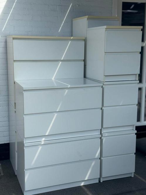 9 stuks witte Ikea MALM nachtkastjes en ladekasten!, Huis en Inrichting, Kasten | Ladekasten, Gebruikt, Minder dan 100 cm, 50 tot 100 cm