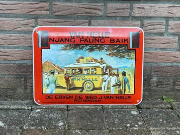 Emaille Reclamebord  Van Nelle's Tembaco - Njang Paling Baik beschikbaar voor biedingen