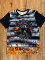 Shirt tractor donkerblauw gestreept korte mouw maat 128, Kinderen en Baby's, Kinderkleding | Maat 128, Nieuw, Jongen, Ophalen of Verzenden