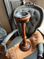 Staande asbak houten poot met tinnen asbak, Ophalen of Verzenden, Zo goed als nieuw, Asbak