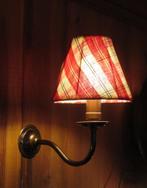 Landelijk berghut wandlamp koper  rood lamp geblokt Elzas, Nieuw, Stof, Ophalen of Verzenden