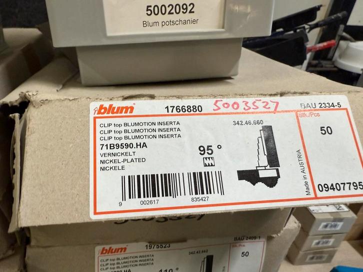 Blum scharnieren blumotion inliggend opdek half opdek soft, Huis en Inrichting, Keuken | Keukenelementen, Nieuw, Minder dan 100 cm