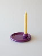 Paarse chunky kandelaar vintage aardewerk, Ophalen of Verzenden, Zo goed als nieuw, Overige materialen, Minder dan 25 cm