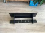 Vintage Zwarte Kapstok - 1 Meter Breed, Huis en Inrichting, Woonaccessoires | Kapstokken, Wandkapstok, Gebruikt, Ophalen of Verzenden