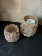 Glitter Windlichten - 2 Maten, Ophalen, Overige materialen, Beige, Zo goed als nieuw