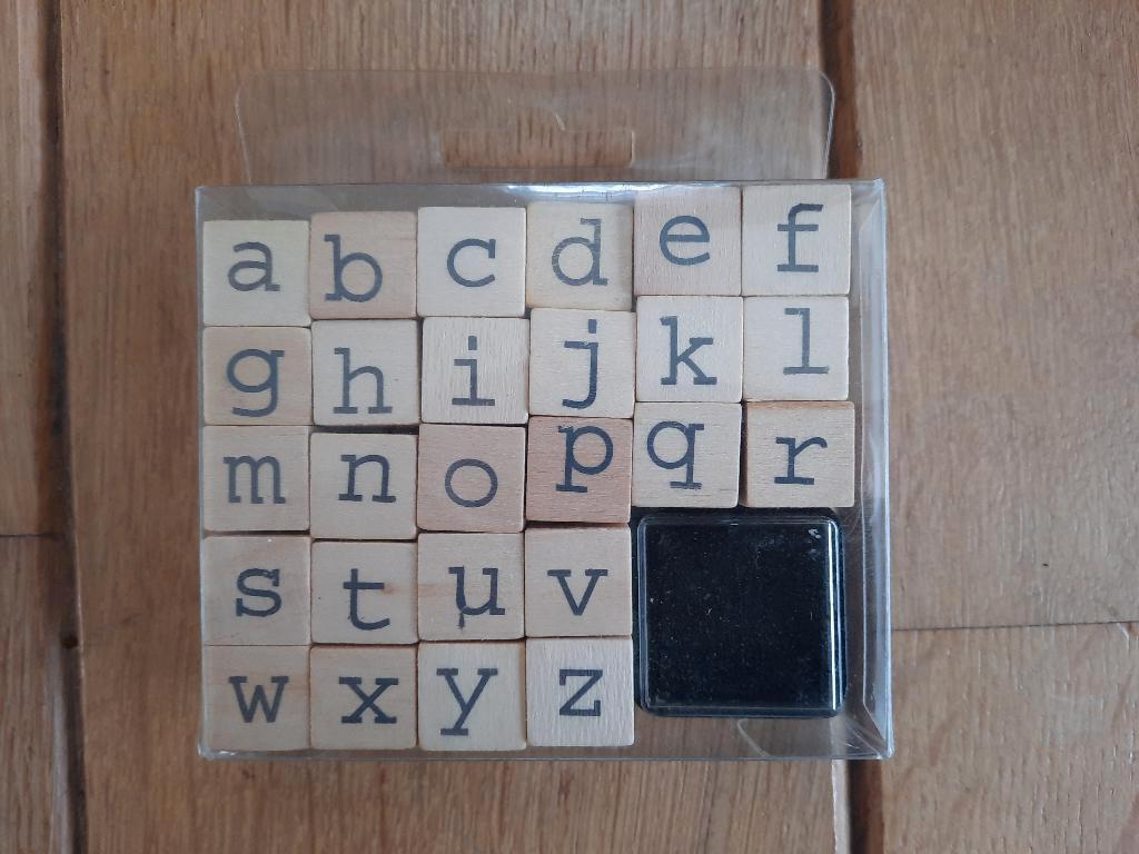 Stempelset alfabet medium houten letterstempels creatief Nie, Ophalen of Verzenden, Nieuw, Houten stempel