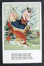 Varken Knorrejan gaat visjes vangen - kijk een goudvis, Verzamelen, Ansichtkaarten | Dieren, Verzenden, 1940 tot 1960, Ongelopen