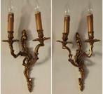 Set Antieke Franse Appliques/Rococo Wandlampen/Verguld, Ophalen of Verzenden