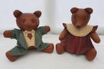 2 Beren poppen man en vrouw - handgemaakt, Verzamelen, Ophalen of Verzenden, Gebruikt, Stoffen beer, Overige merken