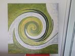 Schilderij groen abstract, Ophalen of Verzenden