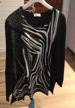 Dames trui Chalou met losse col maat 52 zwart gemeleerd, Kleding | Dames, Ophalen of Verzenden, Gedragen