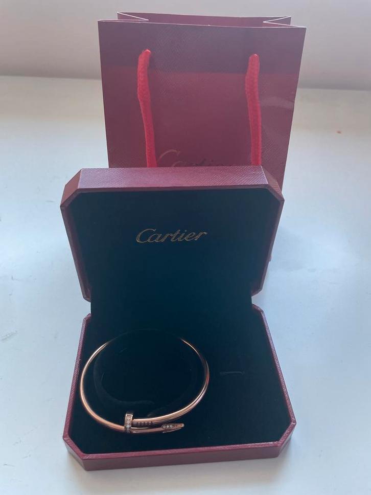 Cartier Juste Un Clou Armband - Roségoud, Sieraden, Tassen en Uiterlijk, Armbanden, Zo goed als nieuw, Goud, Roze, Met edelsteen