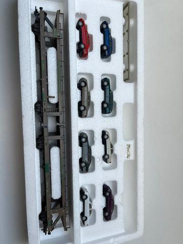 Märklin 47121 Autotransportwagon met 8 Mercedessen beschikbaar voor biedingen