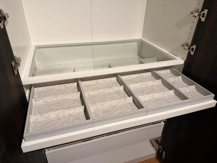 IKEA Pax glazen plank en 1 lade - zo goed als nieuw, Huis en Inrichting, Kasten | Kledingkasten, Zo goed als nieuw, Minder dan 100 cm