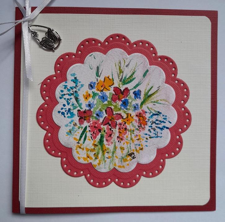 Bloemen geschilderd met aquarel verf, Hobby en Vrije tijd, Kaarten | Zelfgemaakt, Zo goed als nieuw, Overige thema's, Ophalen of Verzenden