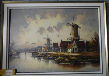 TOPPER ! * OLIEVERF MOLENS AAN DE VAART * In Lijst * beschikbaar voor biedingen