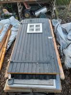 Houten deur  staldeur met raampje, Ophalen, Gebruikt, Buitendeur, 200 tot 215 cm