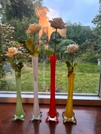 Hoeden vazen gekleurd glas 1950 vintage, Antiek en Kunst, Antiek | Glas en Kristal, Ophalen of Verzenden