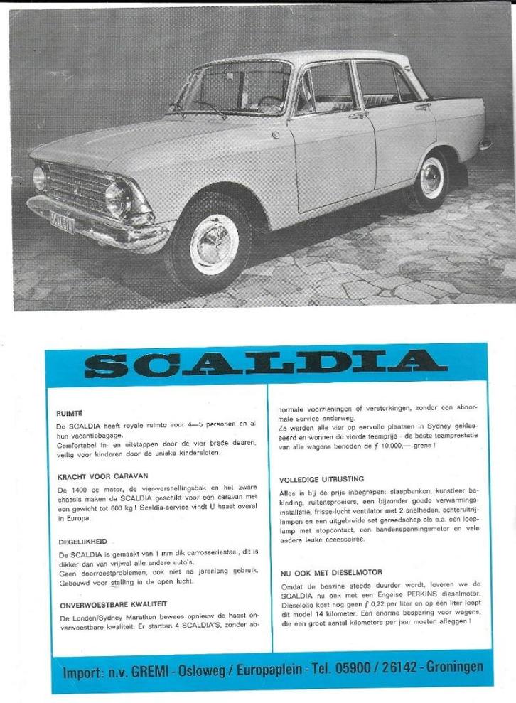 Scaldia model 1400, 1426, 1433 sheet A4 (SC10), Boeken, Auto's | Folders en Tijdschriften, Zo goed als nieuw, Overige merken, Verzenden