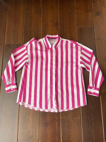 **  Zara gestreepte oversized linnen blouse, maat M ** beschikbaar voor biedingen