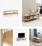 Tv meubel, Ophalen, 100 tot 150 cm, Eikenhout, Zo goed als nieuw