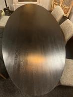 Zwarte ovale eikenhouten eettafel 240x120 cm showmodel, Ophalen, Gebruikt, 100 tot 150 cm, 200 cm of meer