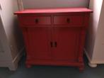 Rode commode / dressoir met mat zwart beslag #WINKEL#, Minder dan 90 cm, Nieuw, Ophalen of Verzenden, 75 tot 100 cm