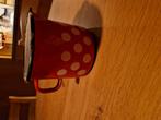 BROCANTE OUDE ROOD MET WITTE STIPPEN MAATBEKER, Antiek en Kunst, Ophalen of Verzenden