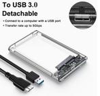 USB3.0 2,5" Harddisk Behuizing Transparant, Nieuw, Computers en Software, Harde schijven, 2.5" HDD of SSD, HDD, Nieuw, Ophalen of Verzenden