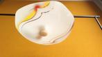 Vintage plafoniere, plafond lamp, glazen schaal lamp fifties, Gebruikt, Vintage, Glas, Nvt