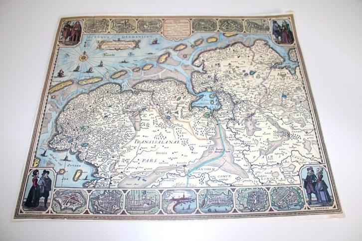 Prent afbeelding Friesland Groningen Drenthe Duitsland 1628, Antiek en Kunst, Kunst | Schilderijen | Klassiek, Ophalen of Verzenden